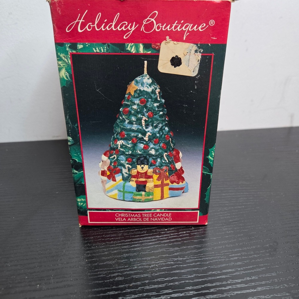 Holiday Boutique Christmas Tree Candle Nutcracker Reindeer Gifts Vintage Wax